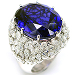 مدل انگشتر جواهر مارکیز الماس و یاقوت آبی زنانه طلای سفید مدل: rgf1732