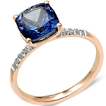 مدل انگشتر سولیتر یاقوت آبی جدید طلا و جواهر زنانه و برلیان مدل: rgf1743