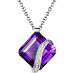 خرید و قیمت پلاک آمیتیست طلا سفید زنانه الماس تراش برلیان مدل npdf13242