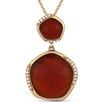 پلاک گردنبند عقیق سرخ طلا زرد زنانه و الماس تراش برلیان شیک و مدرن مدل npdf13249 