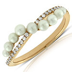 انگشتر طلا مروارید زنانه جواهر الماس تراش برلیان مدل:rgf17530