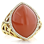 انگشتر عقیق زنانه طلا و جواهر لاکچری نگین برلیان مدل:rgf1757