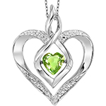 پلاک و آویز قلب بی نهایت طلا و جواهر زبرجد و الماس تراش برلیان مدلnpdf13273