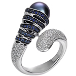 انگشتر مروارید زنانه طلا و جواهر یاقوت و برلیان مدل:rgf1776