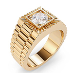 انگشتر رولکس مردانه طلا زرد و جواهر تک تخمه برلیان مدل: rgm1657