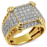 انگشتر مجلسی مردانه طلا زرد و جواهر الماس تراش برلیان مدل:rgm1661