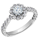  حلقه نامزدی طلا گل الماس تراش برلیان طرح فلاور ویژه مدلeng2281