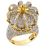 انگشتر طلا مردانه تاج با قیمت و نگین الماس تراش برلیان مدل:rgm1664