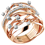 انگشتر الماس برلیان طلای رزگلد 18 عیار زنانه مدل: wrdf2162