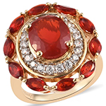 انگشتر طلا زرد زنانه جواهر یاقوت قرمز و برلیان مدل: rgf1793