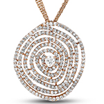 آویز گردنبند الماس تراش برلیان طلای زنانه 18 عیار دوار مدل:pdb2328 