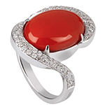 انگشتر عقیق سرخ طلا زنانه و الماس تراش برلیان طرح مدرن و شیک مدلrgf1802