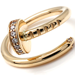 انگشتر طلا مردانه کارتیر طرح پیچ نگین برلیان مدل rgm1673