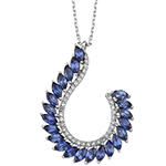 پلاک طلا زنانه جواهر یاقوت کبود و الماس برلیان مدل:npdf13312