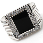 انگشتر طلا مردانه اونیکس جواهر نگین الماس تراش برلیان مدل rgm1682