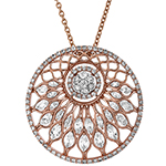 پلاک طرح خورشید الماس تراش برلیان و ماکیز و طلا مدل pdb2335