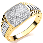 انگشتر رولکس مردانه طلا زرد 18 عیار و جواهر برلیان مدل: rgm1687