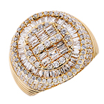 انگشتر طلا مردانه طرح رجال الماس تراش باگت و برلیان مدل: rgm1690