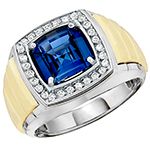 انگشتر رولکسی طلا مردانه خاص با جواهر یاقوت کبود و برلیان مدل: rgm1694