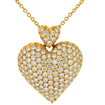 پلاک قلب جواهر نگین الماس تراش برلیان با طلای زرد 18 عیار مدل: pdb2337