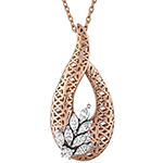 پلاک الماس زنانه طلا و جواهر مارکیز و برلیان طرح قلب مدل: pdb2339