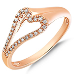 انگشتر الماس زنانه قلب طلا زرد 18 عیار و جواهر برلیان مدل: wrdf21680