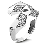 انگشتر الماس زنانه طرح مار طلا سفید 18 عیار و جواهر برلیان مدل: wrdf21682