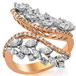 انگشتر مارکیز زنانه طلا زرد 18 عیار طرح مجلسی و لاکچری مدل: wrdf21683