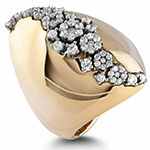 انگشتر الماس زنانه درشت فلاور طلا زرد 18 عیار و برلیان مدل: wrdf21688