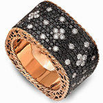 انگشتر مربعی زنانه طلا و جواهر الماس تراش برلیان سیاه و سفید مدل: wrdf21697