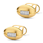 دکمه سرآستین طلا مردانه لاکچری با دو ردیف جواهر برلیان مدل cdm1350