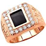 انگشتر مردانه طلا رزگلد اونیکس و برلیان طرح ورساچی مدل: rgm1700