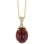 آویز و پلاک طلا جدید دخترانه و زنانه عقیق سرخ و الماس تراش برلیان مدل npdf13355