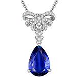 پلاک طلا جدید دخترانه طرح پاپیون نگین جواهر یاقوت کبود و برلیان مدل npdf13356