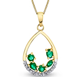 پلاک طلا زرد 18 عیار جدید دخترانه و زنانه زمرد سبز و برلیان طرح مینیمال مدل npdf13358