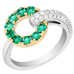  انگشتر طلا زنانه جدید زمرد و برلیان طرح انگشتر کمربندی طلا مدل: rgf1848 