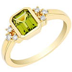 انگشتر طلا زنانه جدید زبرجد و برلیان طرح انگشتر مینیمال طلا زرد مدل: rgf1849