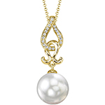 آویز و پلاک طلا جدید زنانه و دخترانه نگین جواهر مروارید و برلیان مدل: npdf13361