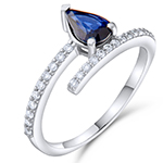  انگشتر طلا زنانه جدید ظریف یاقوت آبی و برلیان طرح مینیمال مدل: rgf1853 