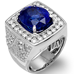  انگشتر طلا مردانه طرح لوکس رجال جواهر یاقوت کبود آبی و برلیان مدل: rgm1711 