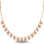 گردنبند قلب طلا و جواهر الماس تراش برلیان با طلا رزگلد 18 عیار دخترانه و زنانه مدل: nec2051