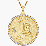 پلاک گردنبند ماه تولد شهریور طلا و جواهر نماد فرشته و نگین الماس تراش برلیان مدل: zpdf1078