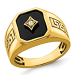 انگشتر طلا مردانه اونیکس و الماس تراش برلیان طرح ورساچه جدید مدل: rgm1713