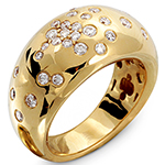 انگشتر الماس تراش برلیان زنانه با طلای زرد 18 عیار طرح گنبدی مدل: ring2030