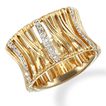 انگشتر الماس تراش برلیان سفید زنانه با طلای زرد مدل: ring2035