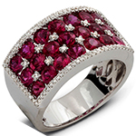 انگشتر جواهر زنانه یاقوت قرمز و الماس تراش برلیان طرح روزمره: مدل rgf1337