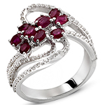 انگشتر جواهر زنانه یاقوت سرخ و الماس تراش برلیان: مدل rgf1342