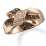 انگشتر جواهر زنانه الماس سیاه و سفید با طلای رزگلد مدل: ring2043