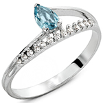 انگشتر مینیمال طلا و جواهر زنانه توپاز و الماس تراش برلیان: مدل rgf1345