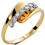 انگشتر جواهر زنانه الماس تراش برلیان با طلای زرد 18 عیار مدل: ring2048 